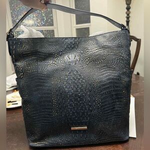 BRAHMIN PARIN Ink inverness  Leather Hobo Shoulder